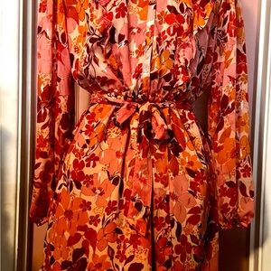 LC Lauren Conrad Vibrant Floral Long Sleeve Dress